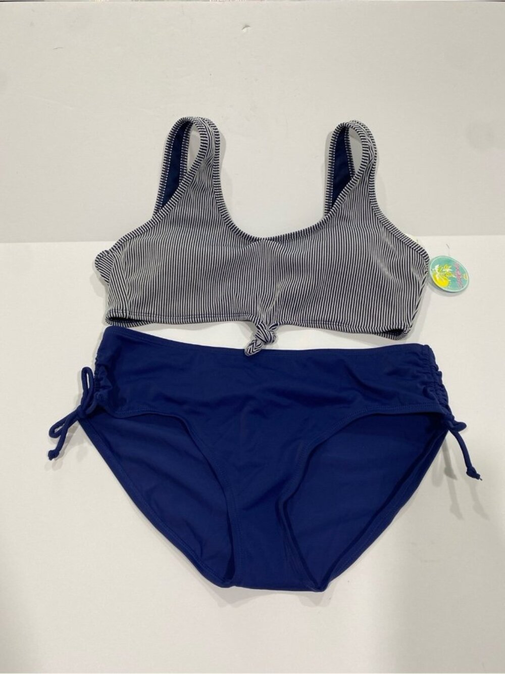 Island Soul Blue White Swim Top & JAG Sport Bottoms 2 Pc Set Ladies Size X Large
